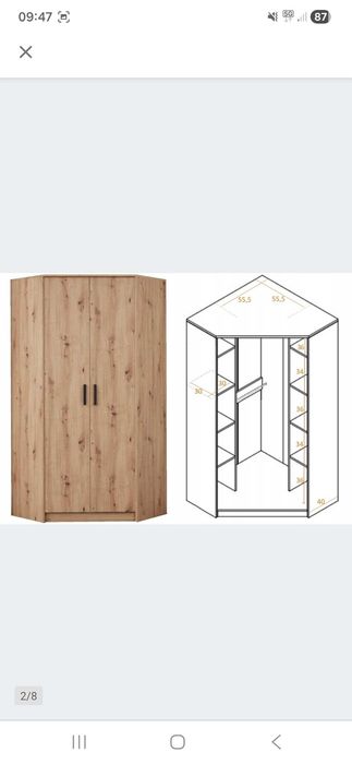 Szafa narożna plus regał z nadstawką