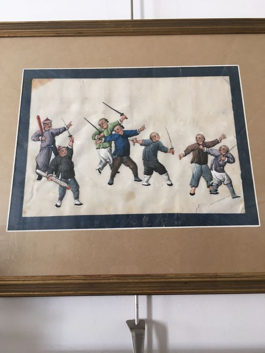Quadros antigos pintura chinesa em papel de arroz