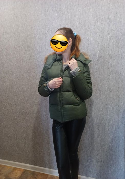 Пуховик теплый на пуху женский куртка зимняя