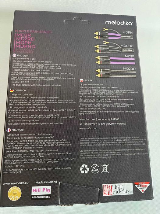 MELODIKA Purple Rain 2RCA na 2RCA 0.5m