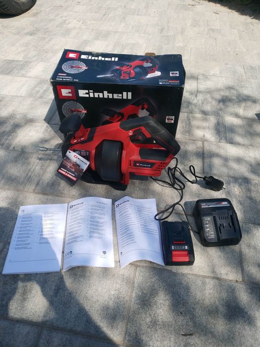 Przepychacz do rur Einhell, bateria, ładowarka, stan jak nowy