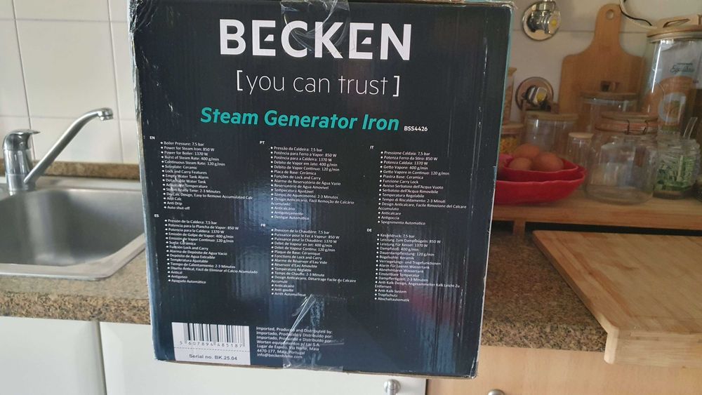 Ferro com Caldeira BECKEN 7.5B BSS4426 (7.5 bar) – NOVO / SELADO