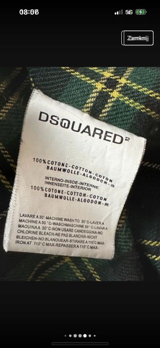 Kurtka Desquared2 , naturalna skóra i kołnierz z jenota