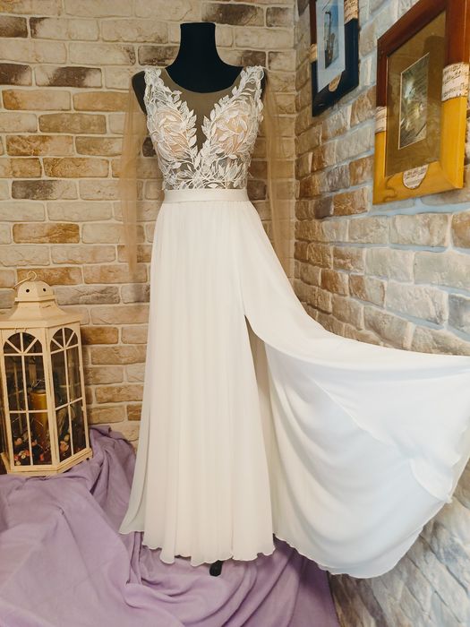 Sukienka ślubna S/M ecru