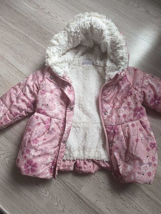 Kurtka zimowa dla dziewczynki+czapka i komin