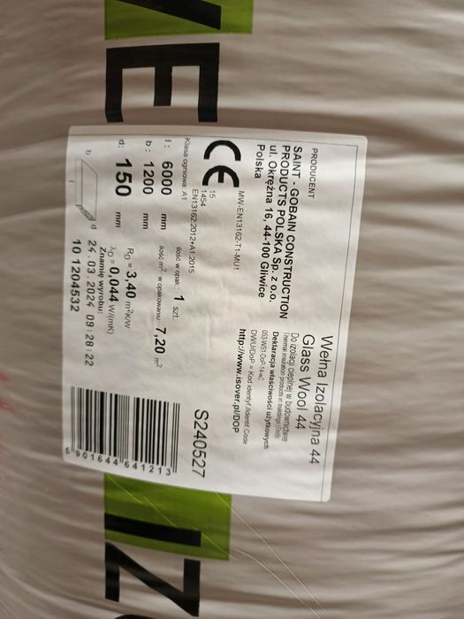 Wełna Glass Wool 150mm 7,2m2