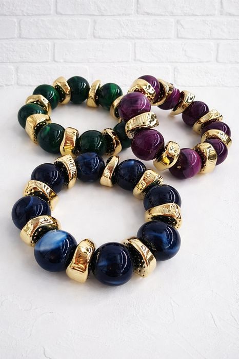 Zestaw 3 bransolet damskich modne bransoletki