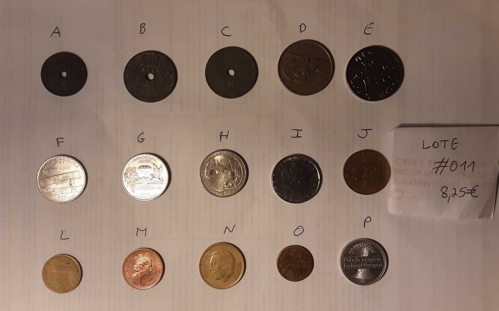 4 lotes de 15 moedas(c)