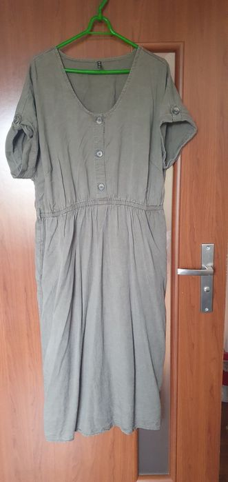 Długa sukienka rozmiar XL-46/48 kolor khaki