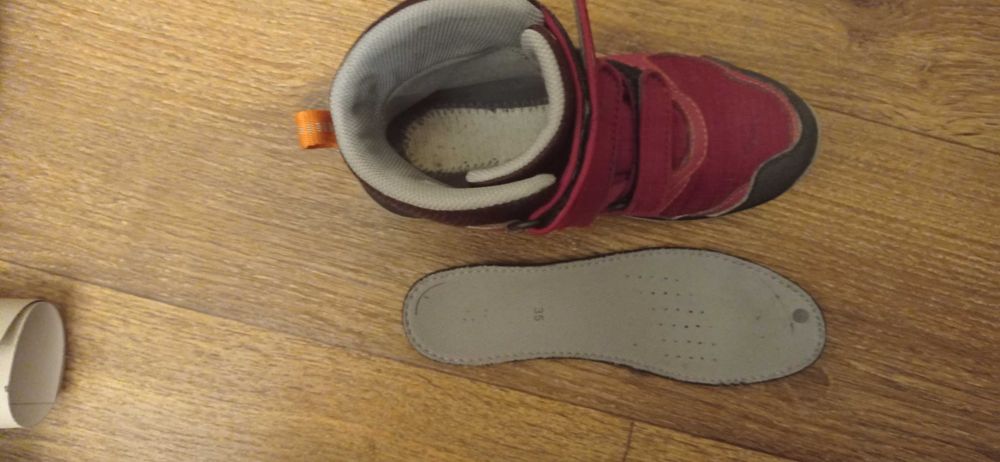 Ботинки зимние красные для девочки Jack Wolfskin размер, 35 б/у