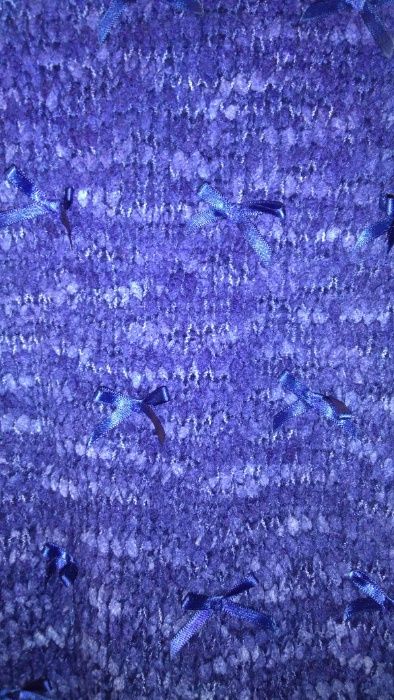 CAMISOLA malha azul com lacinhos em tecido