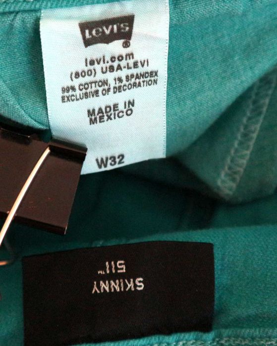 Levis 511 rozmiar W32 spodenki jeansowe szorty pas 2 x 43 cm