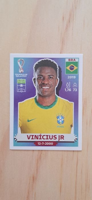 Cromo futebol de Vinicius Jr(Mundial 2022)da Panini