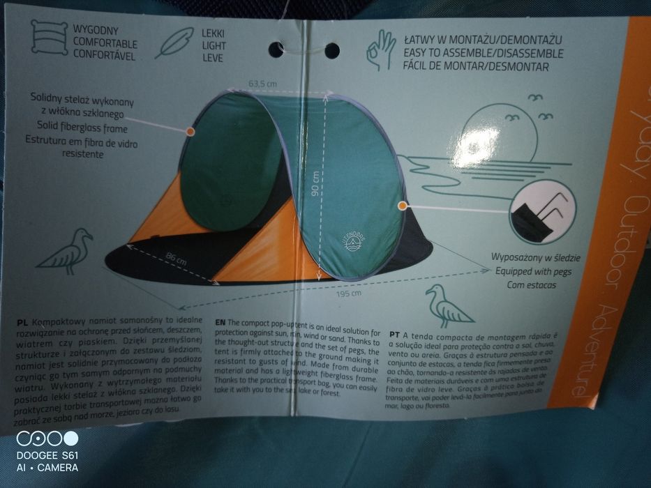 Nowe namiot plażowy samorozkładający się