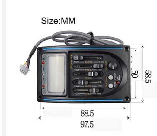 Captador amplificado equalizador e afinador para guitarra