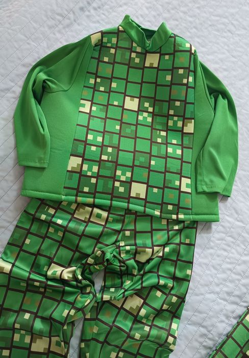 L 128-134 Minecraft Cleeper przebranie na bal karnawał