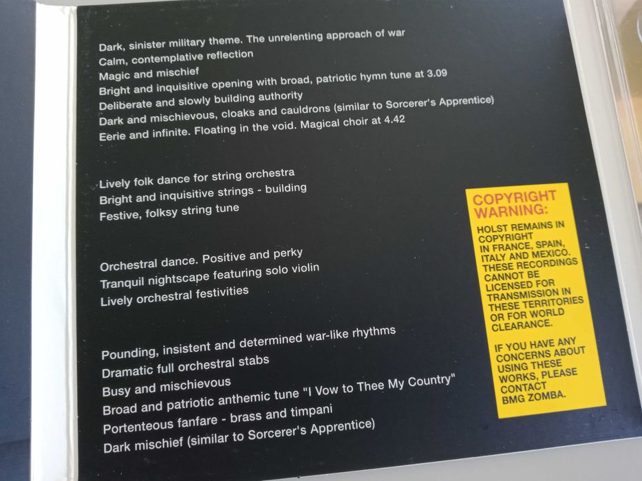 Gustav Holst - The Planets (CD muito raro, não comercial, clássica)