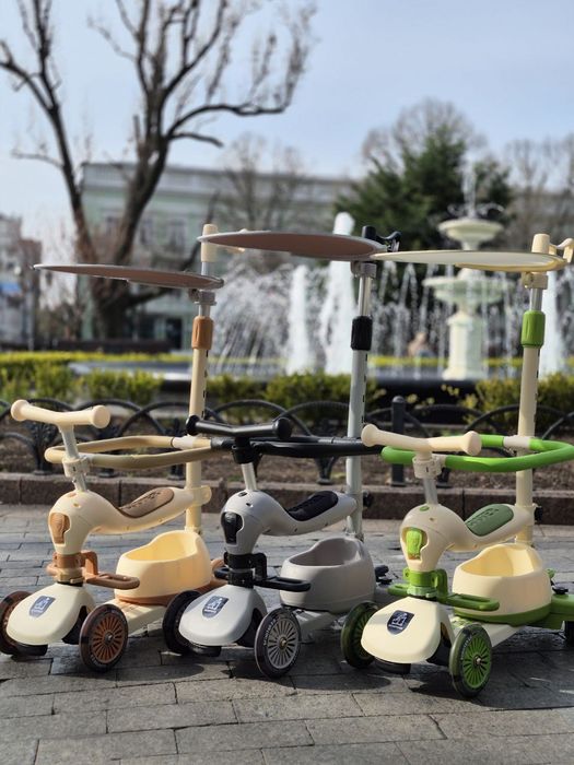 Стильний та модний самокат трансформер з батьківськой руч