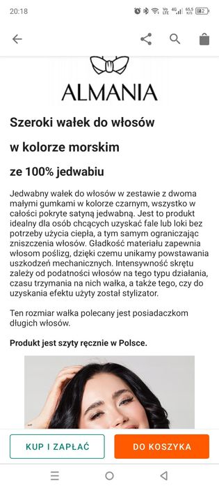Wałek jedwabny nowy