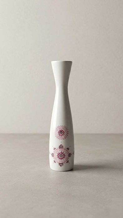 Vintage wazon VEB Unterweissbach / porcelana GDR Turyngia retro (20cm)