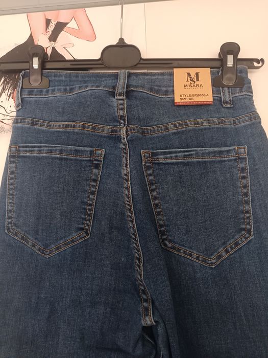 Spodnie damskie jeansowe jeansy damskie m.sara haft hit viral style