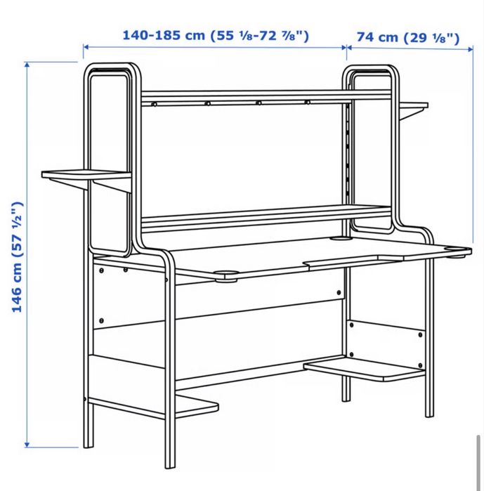 Biurko gamingowe Fredde czarne