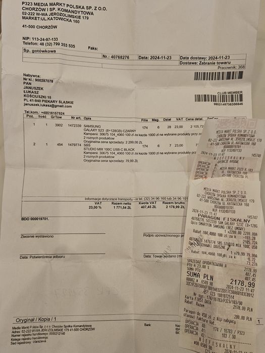 Samsung Galaxy s23 wersja 8/128GB kupiony za GOTÓWKĘ gwarancja 12mc