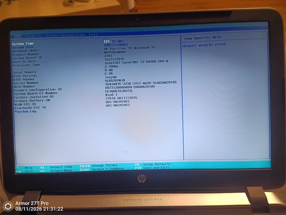 HP Pavilion 15 i3 2.10 GHz