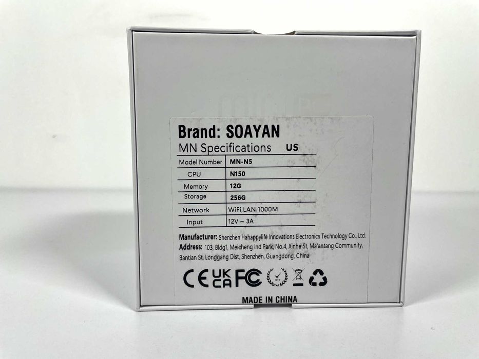 SOAYAN MN-N5 міні ПК - Intel N150, 12GB LPDDR5, 256GB SSD, Windows 11