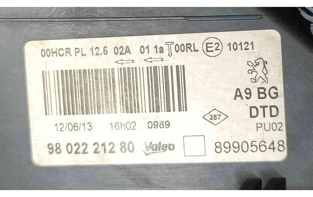 Ótica / Farol Direito 9802221280 - PEUGEOT 208 I