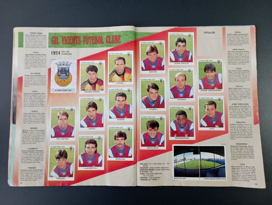 Caderneta Futebol 93 - 94