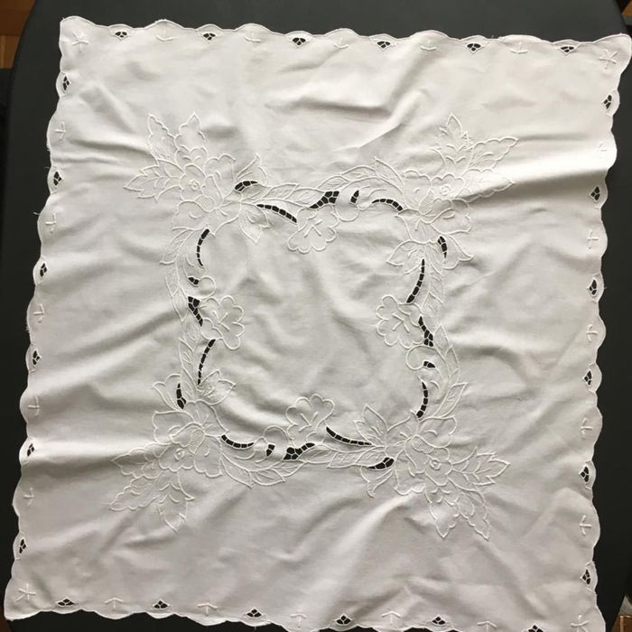 Nowy obrus biały haft richelieu bawełn płótno