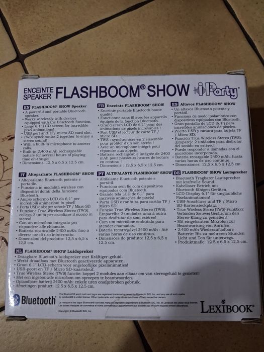 Lexibook Głośnik Bluetooth iParty Flashboom Show