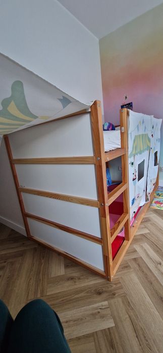 Łóżko dziecięce IKEA KURA + materac + akcesoria