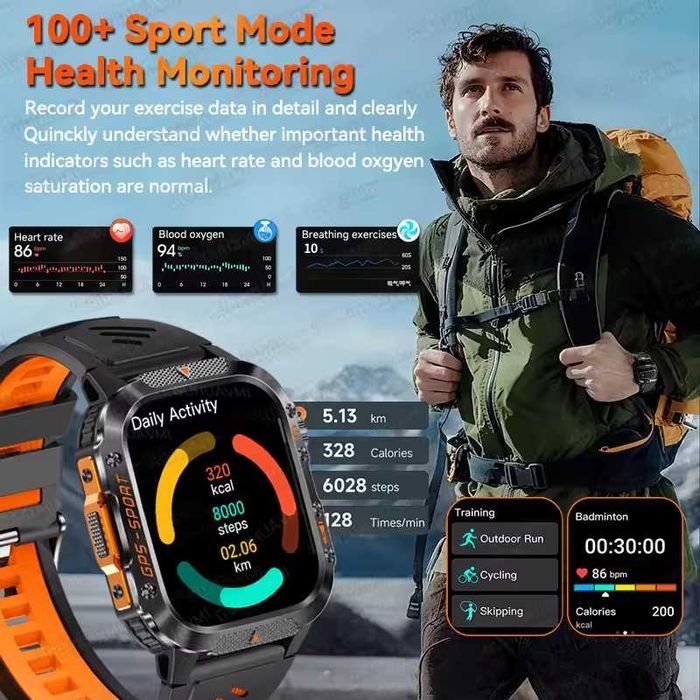 Смарт часы: VWAR HT36 PRO. GPS. Compass. 1000mAh. Barometr. CHAT GPT