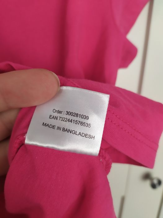 T-shirt różowy gładki 134/140cm Basic U