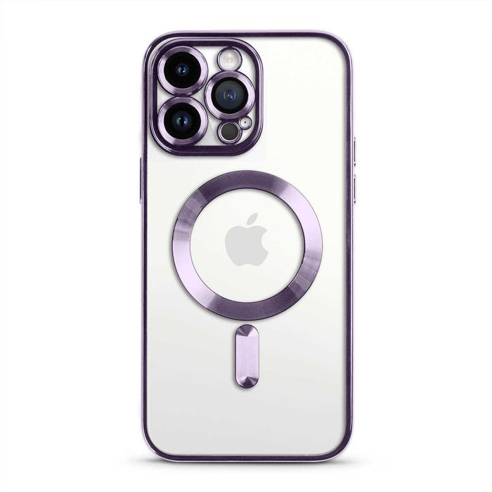 Etui Silikonowe Iphone 13/14/15 Plus Pro Max Magnetyczne J Purpura