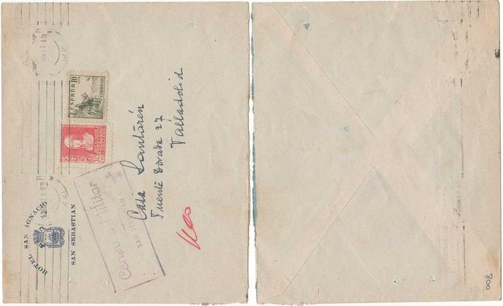 Filatelia: carta censurada (Guerra Civil Espanhola)