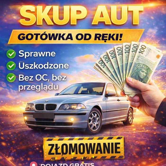 Skup Aut SPRAWNE Zadbane LPG Skutery Kempingi Motocykle