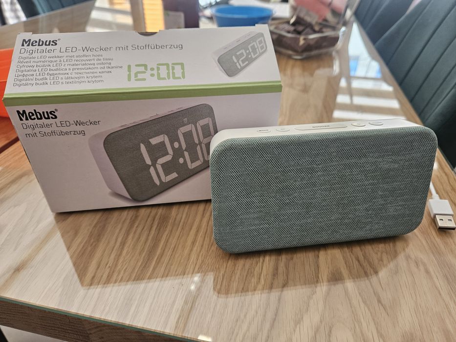 Radio-budzil LED Mebus miętowy