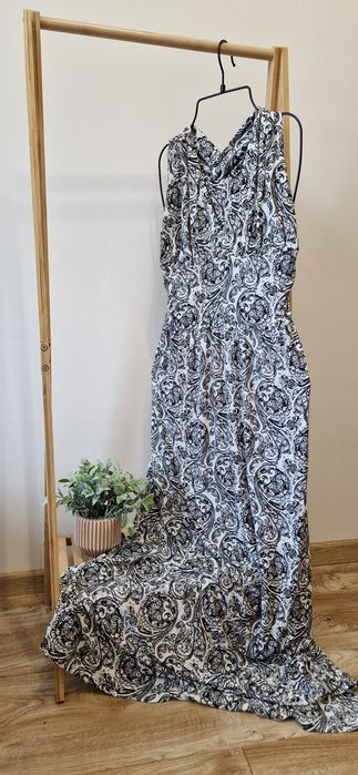 Sukienka maxi paisley czarno-biała Orsay rozm. S, wiskoza