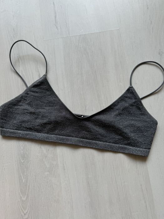 Zara nowy stanik biustonosz z wykończeniem bezszwowym błyszczący XS-S