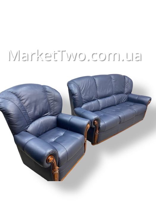 Шкіряний гарнітур Alberto Nieri: диван + 2 крісла (250301)