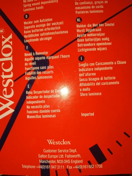 класичний механічний будильник Westclox