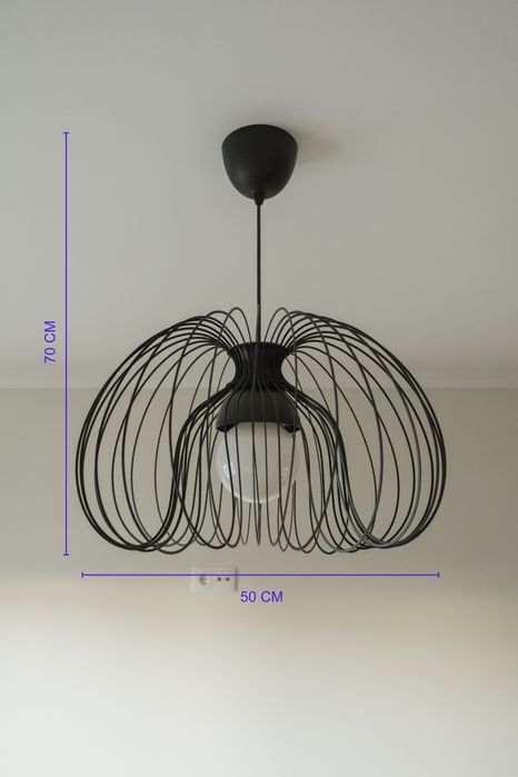 Candeeiro de teto suspenso preto – design moderno/industrial