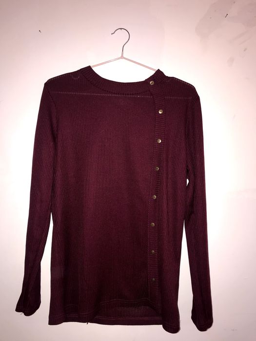 Blusa comprida de malha fina