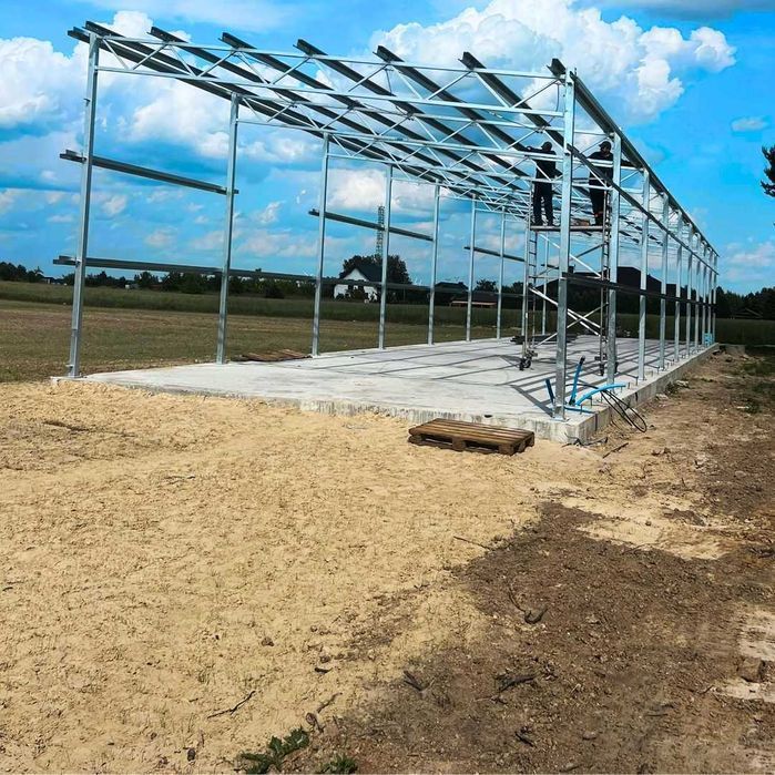 Konstrukcja Stalowa Hali Wiaty JEDNOSPADOWA 6x12x4 Hala całoroczna