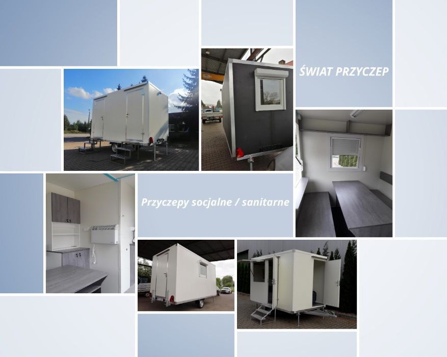 NOWA Przyczepa - kontener - socjalna / sanitarna DMC 750 kg