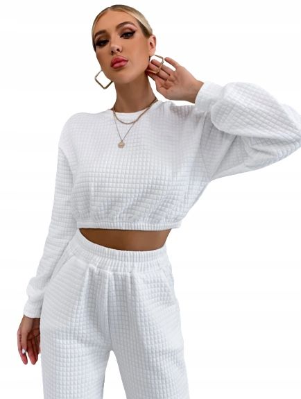 Shein bluza damska biała krótka casual 36 1vbt