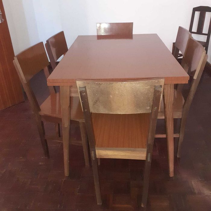 Mesa jantar vintage 6 cadeiras